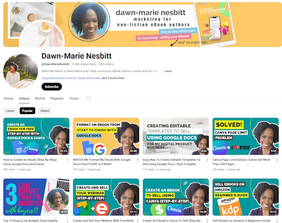 youtube to sell ebooks