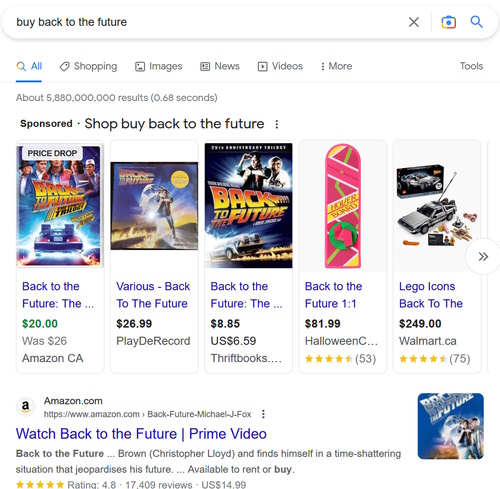 back to the future on amazon